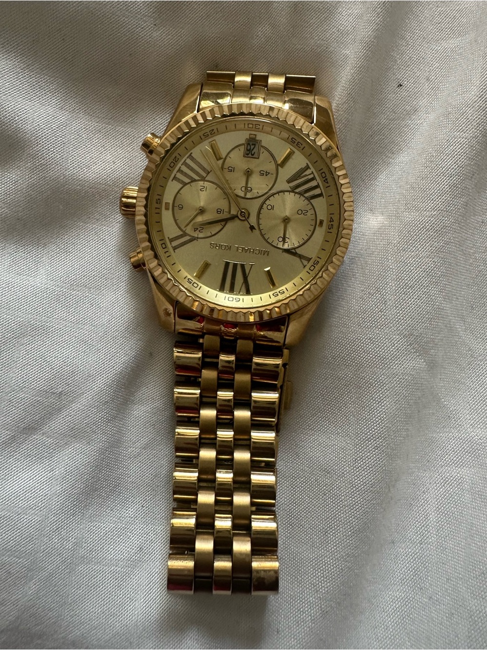 ✨Michael Kors Women’s Gold Stainless Steel Chronograph Bracelet Watch